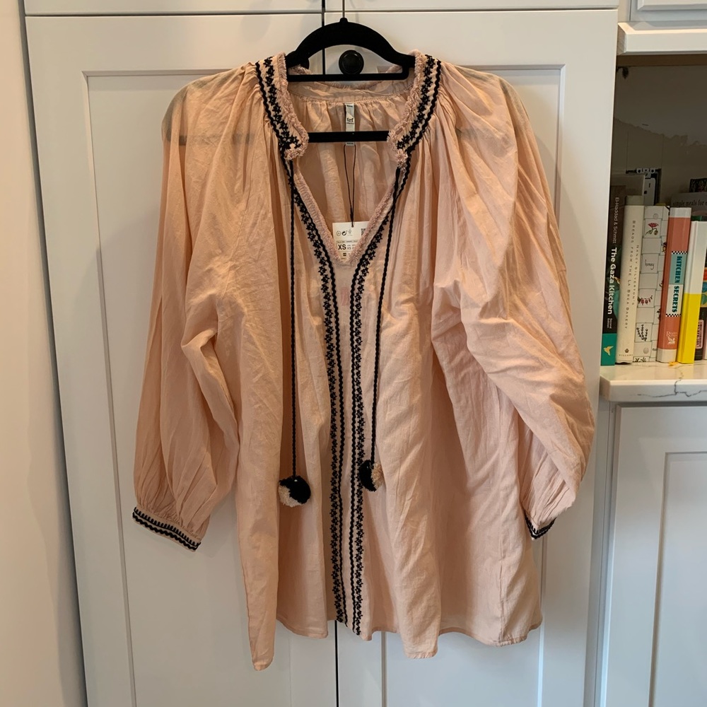 Zara Peasant Boho Blouse Swim Cover